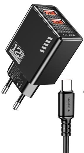KAKUSIGA KSC-1238 dual port charger set Private Model (EU) Micro (Separated Packing) 400PCS/Carton Per Color