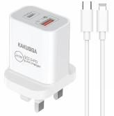 KAKUSIGA KSC-594 PD20W+QC3.0 fast charge charger set (UK)(Type-c to Lightning)