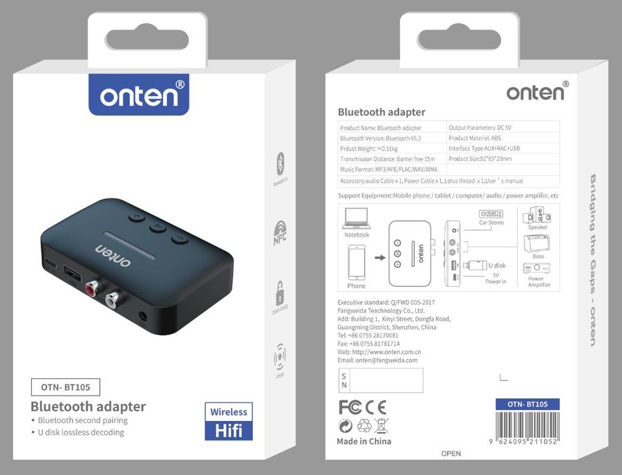 ONTEN OTN-BT105 Bluetooth audio receiver