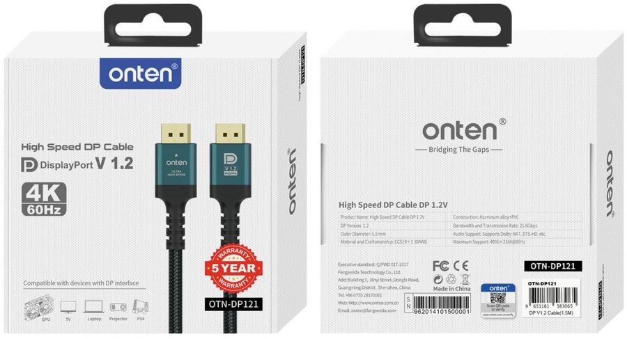 ONTEN OTN-DP121 Braided cable)