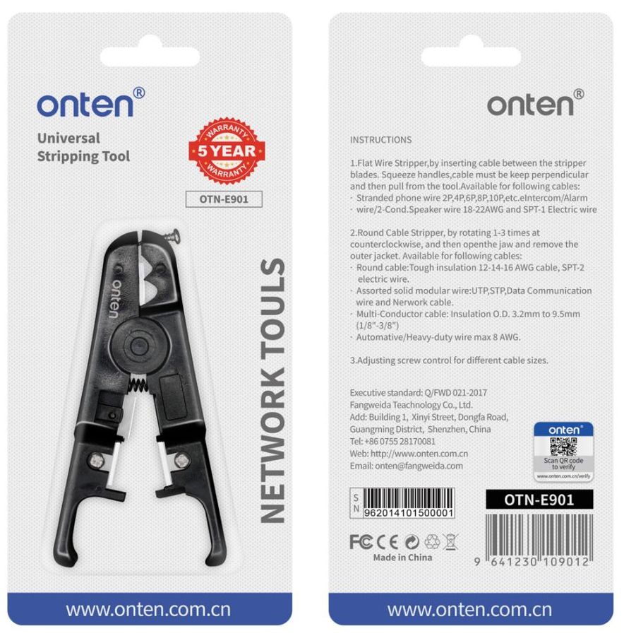 ONTEN OTN-E901 network cable crimping tool