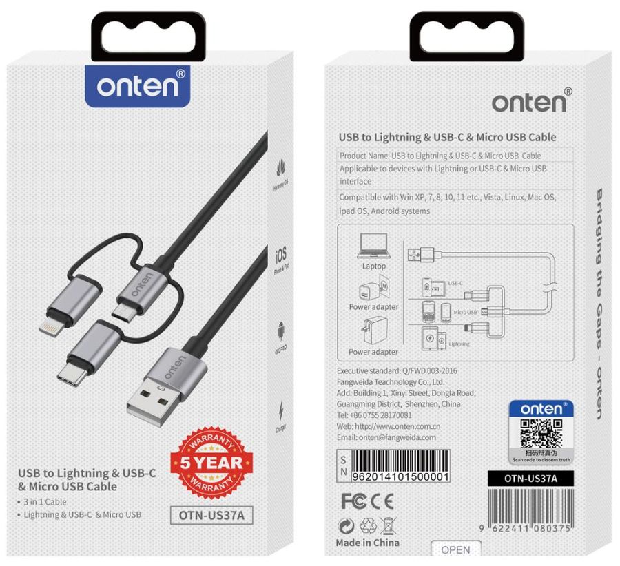 ONTEN OTN-US37A charging cable
