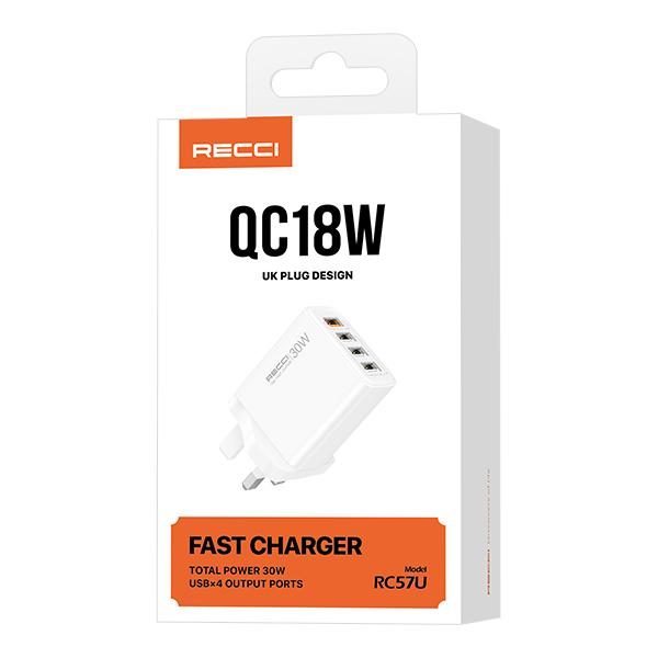 RECCI RC57U 30W UK charger UK PLUG