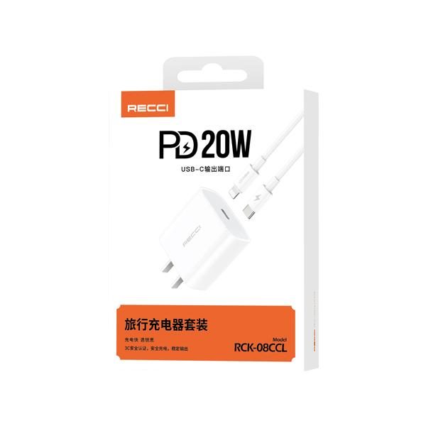 RECCI RCK-08CCL 20W CN plug PD charger Cn/us PLUG