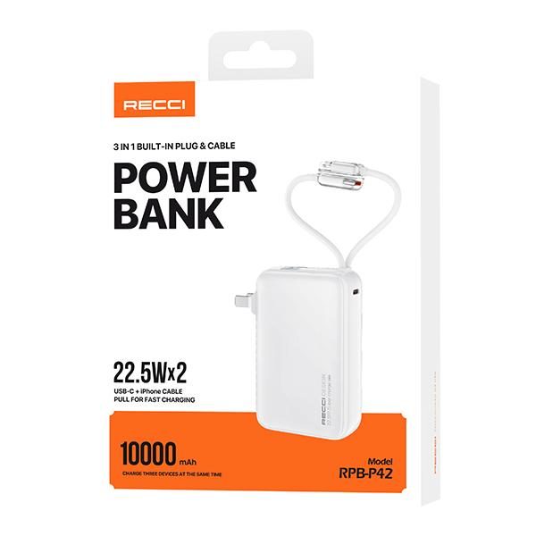 RECCI RPB-P42 Power BANK 22.5W+PD 20W(AC)