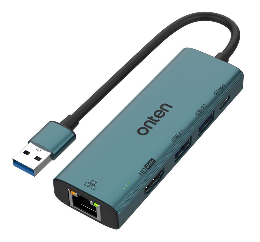 ONTEN OTN-US125 5-in-1 USB 3.0 to HDMI Adapter with 100M Network Card(USB 3.0+USB 2.0))